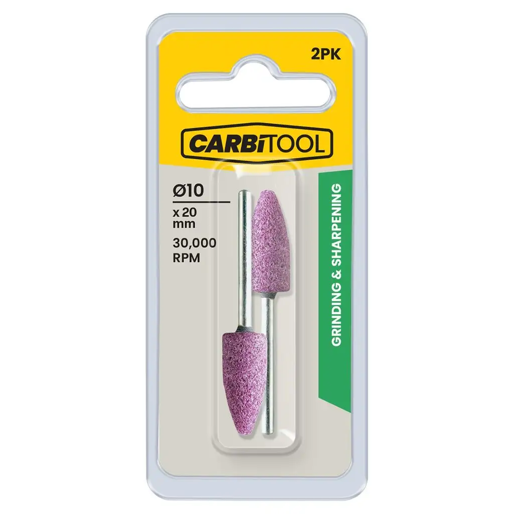 Carb-I-Tool Grinding Stone Ruby 10 x 20mm - 2 Pack