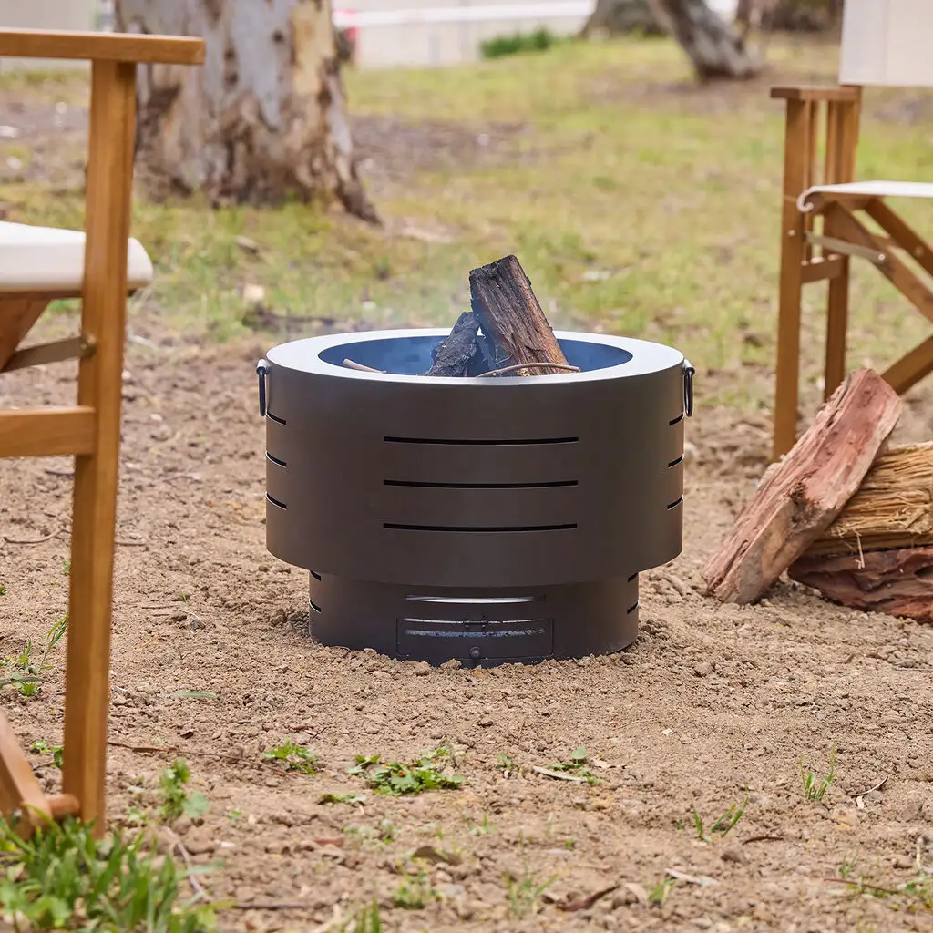 Glow Dante Low Smoke Firepit Gloss Black 450mm
