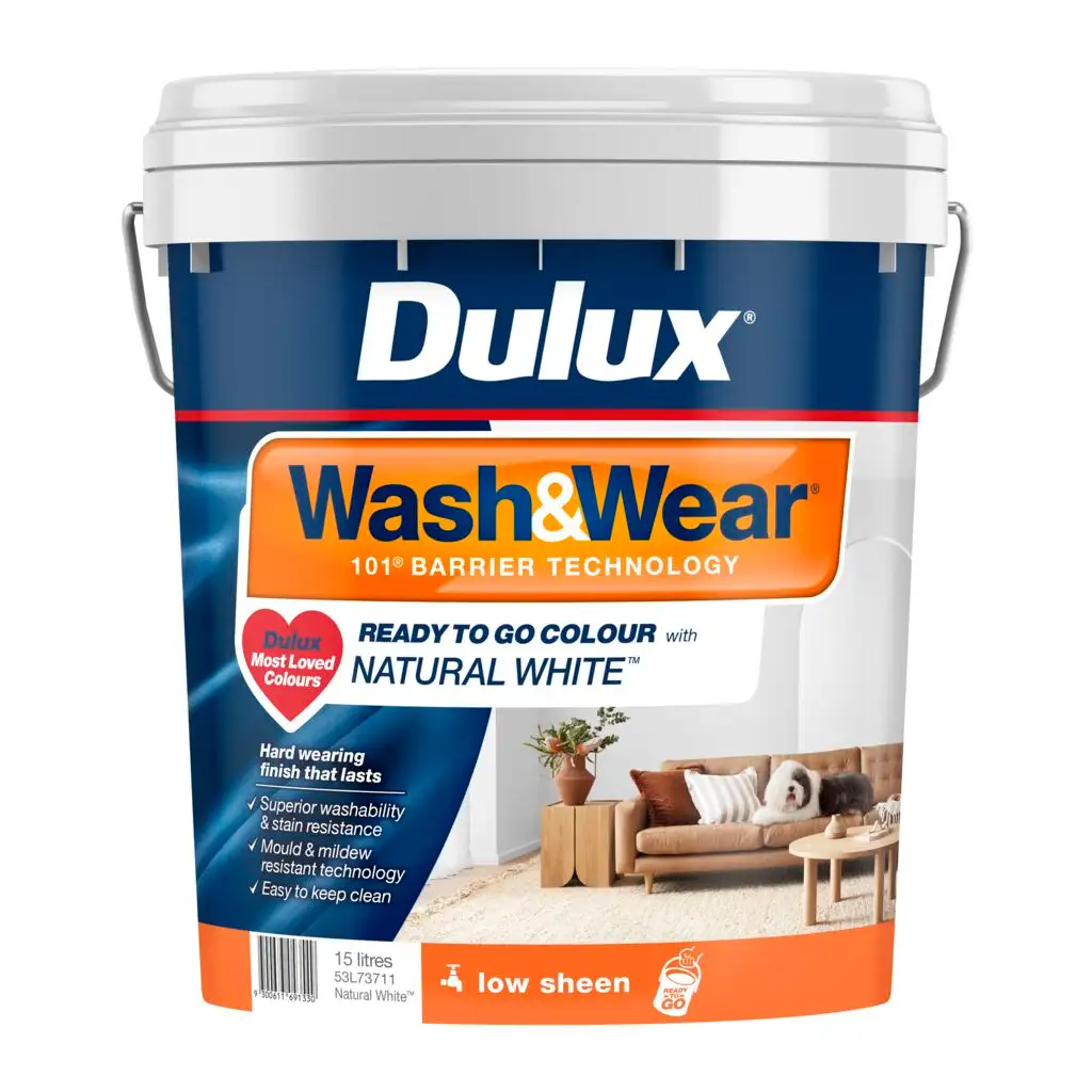 Dulux Wash & Wear Interior Low Sheen Natural White 15L