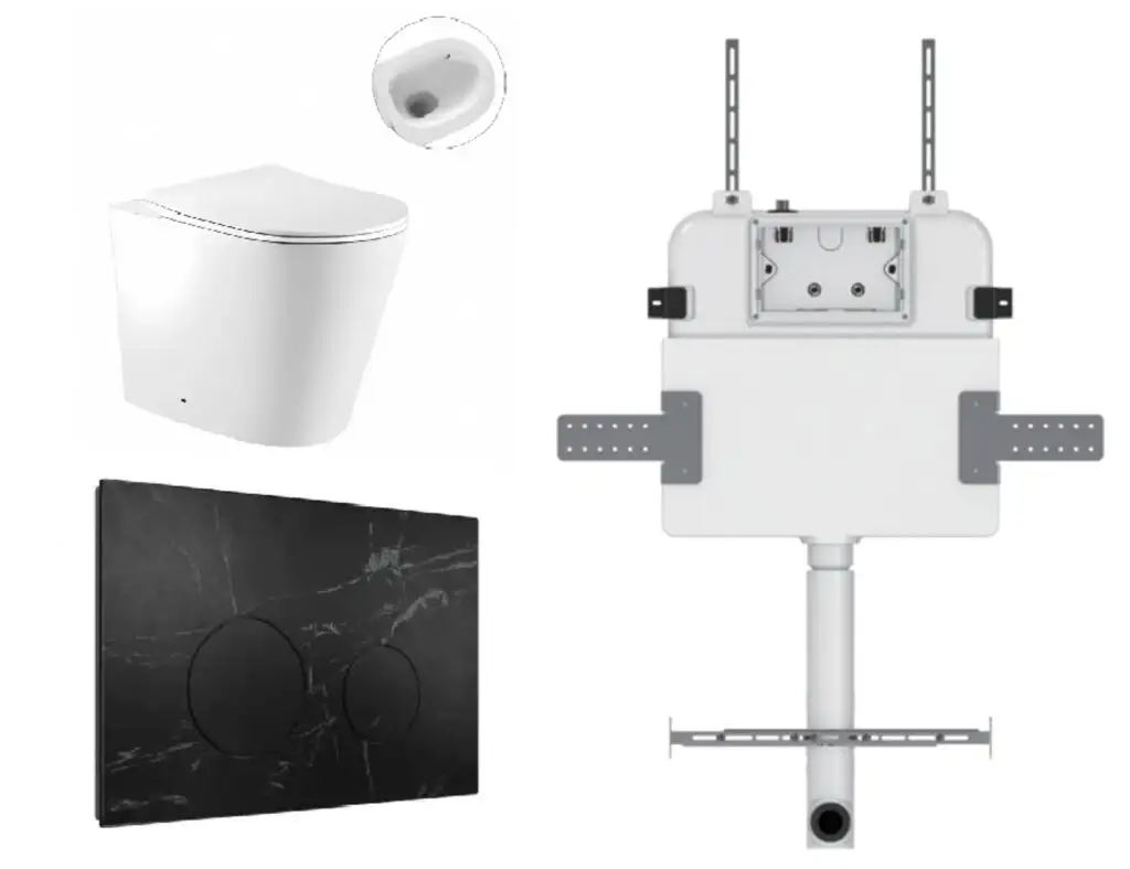 Zumi Zero Pan with Round Porcelain Plate & Cistern Matte Black Z28RPMB