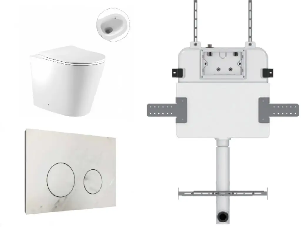 Zumi Zero Pan with Round Porcelain Plate & Cistern Matte White Z28RPMW