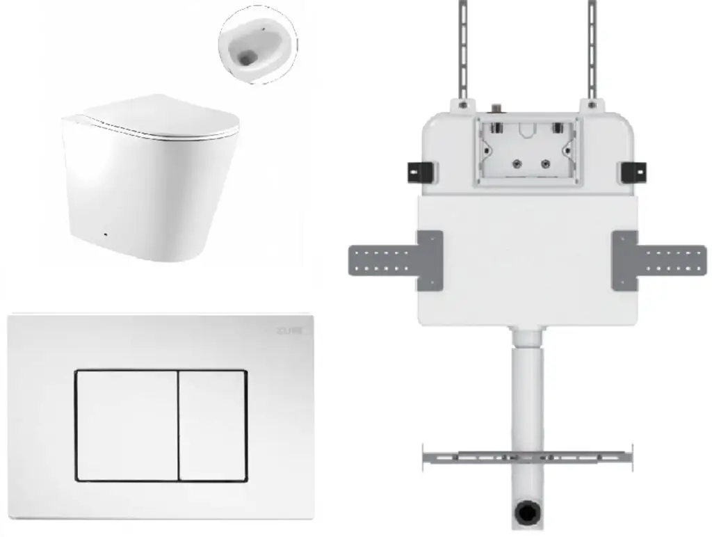 Zumi Zero Pan Zr with Square ABS Flush Plate & Cistern Chrome Z28SC