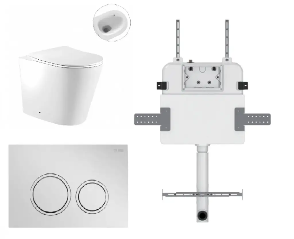 Zero Zumi Pan Zero with Round ABS Flush Plate & Cistern Chrome Z28RC