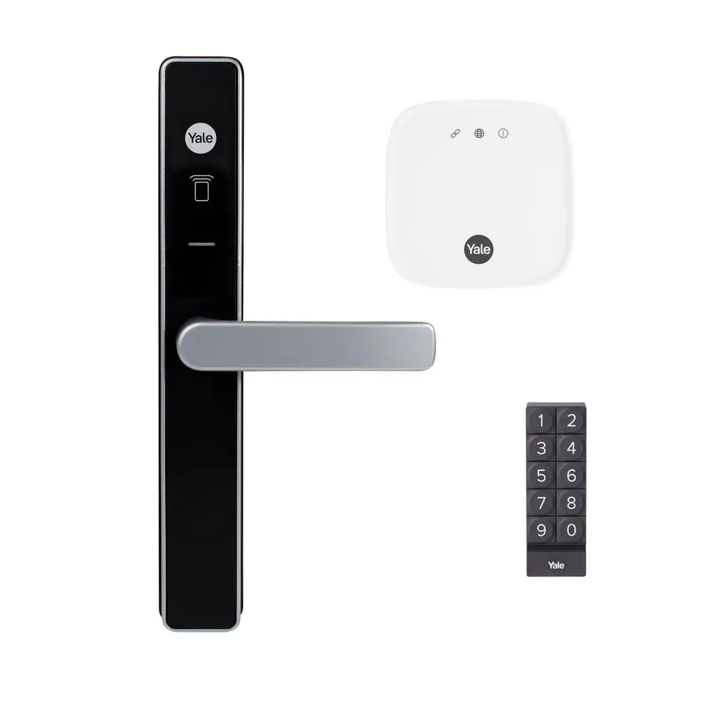 Yale Unity Screen Door Smartlock with Connect Plus Hub 2 & Keypad Silver/Black