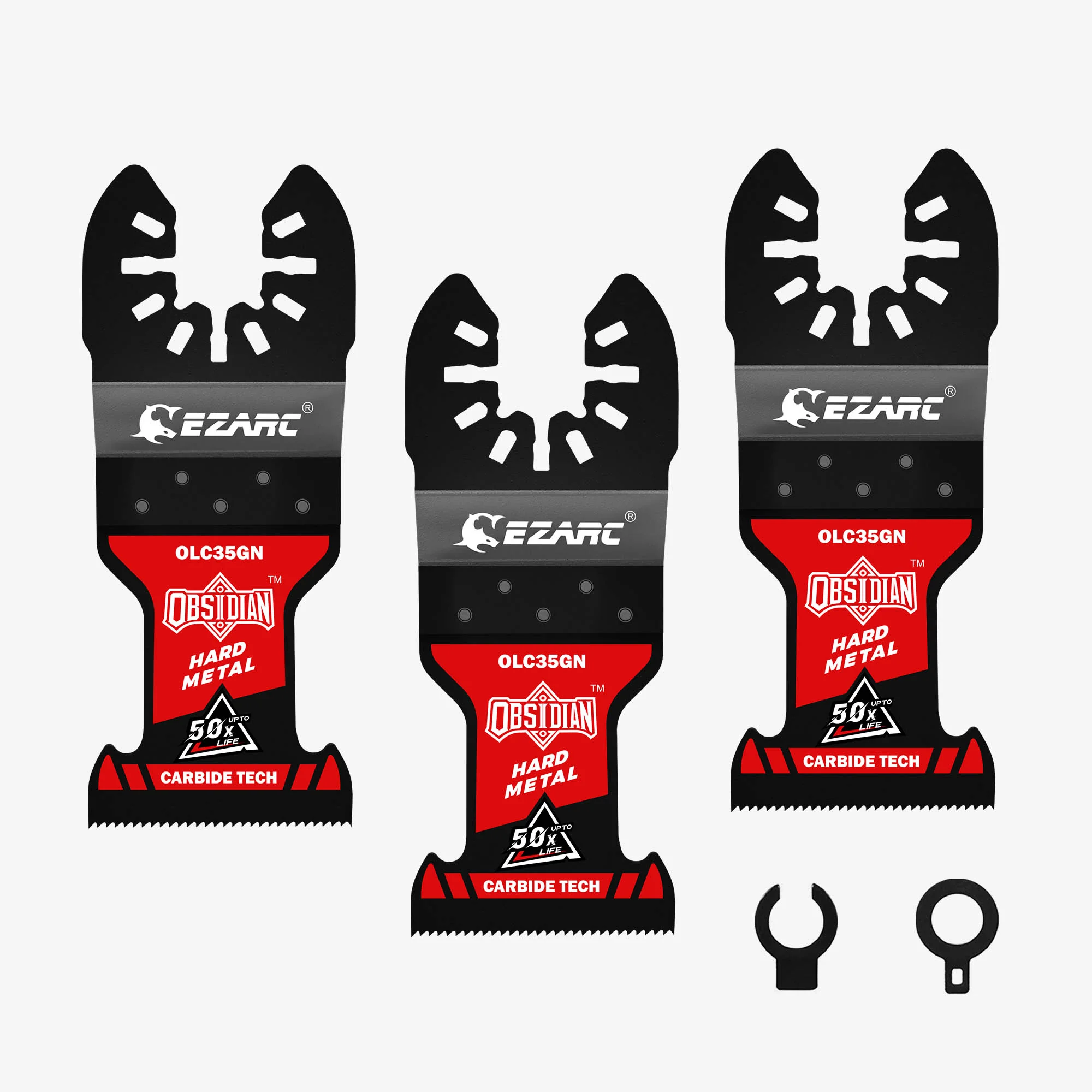 EZARC Obsidian Carbide Oscillating Saw Blades for Hard Metal, Nails, Bolts and Screws(3pcs)