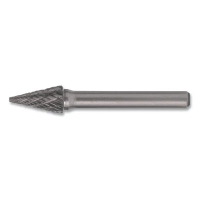 Cle-Line C10076 1850 General Purpose Solid Carbide BurPointed Cone22° Incl AngleDbl Cut1/8 in dia B Shank1/2 in Lg of Cut