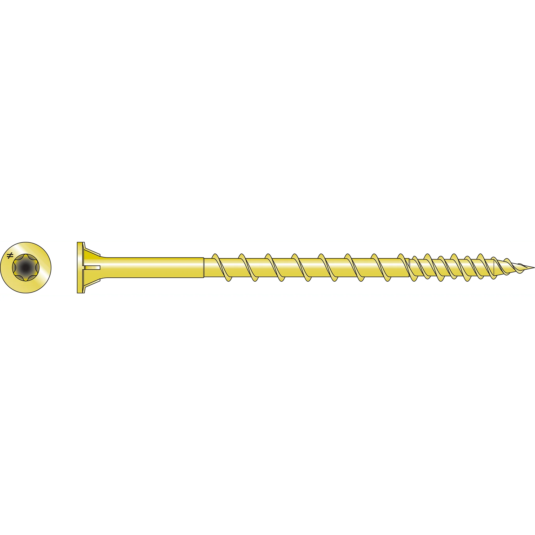 Simpson WSV3S Strong-Drive WSV SUBFLOOR Screw (Collated) — #9 x 3 in. T-25, Yellow-Zinc (1000-Qty)