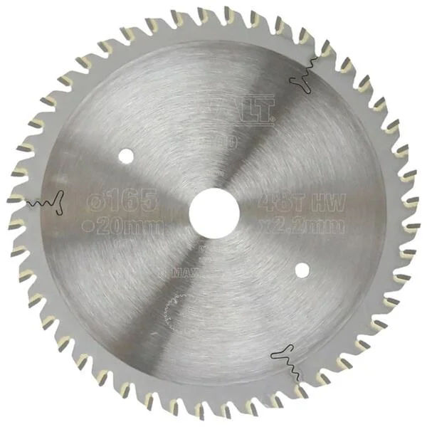 DeWaltExtreme Workshop Circular Saw Blade - 165mm 48T Arbor Diam - 20mm - DT1090