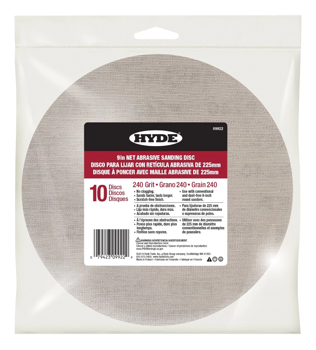 9" Radial Sander Discs - Net Abrasive (10-Pack)