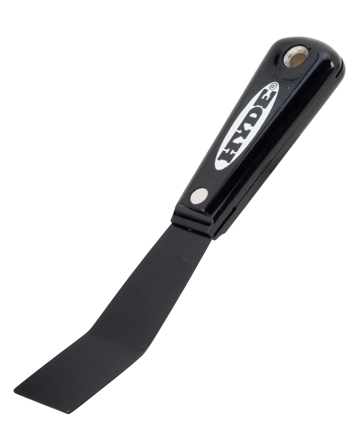 Black & Silver Carbon Steel 1-1/4" Stiff Scraper w/ Bent Blade