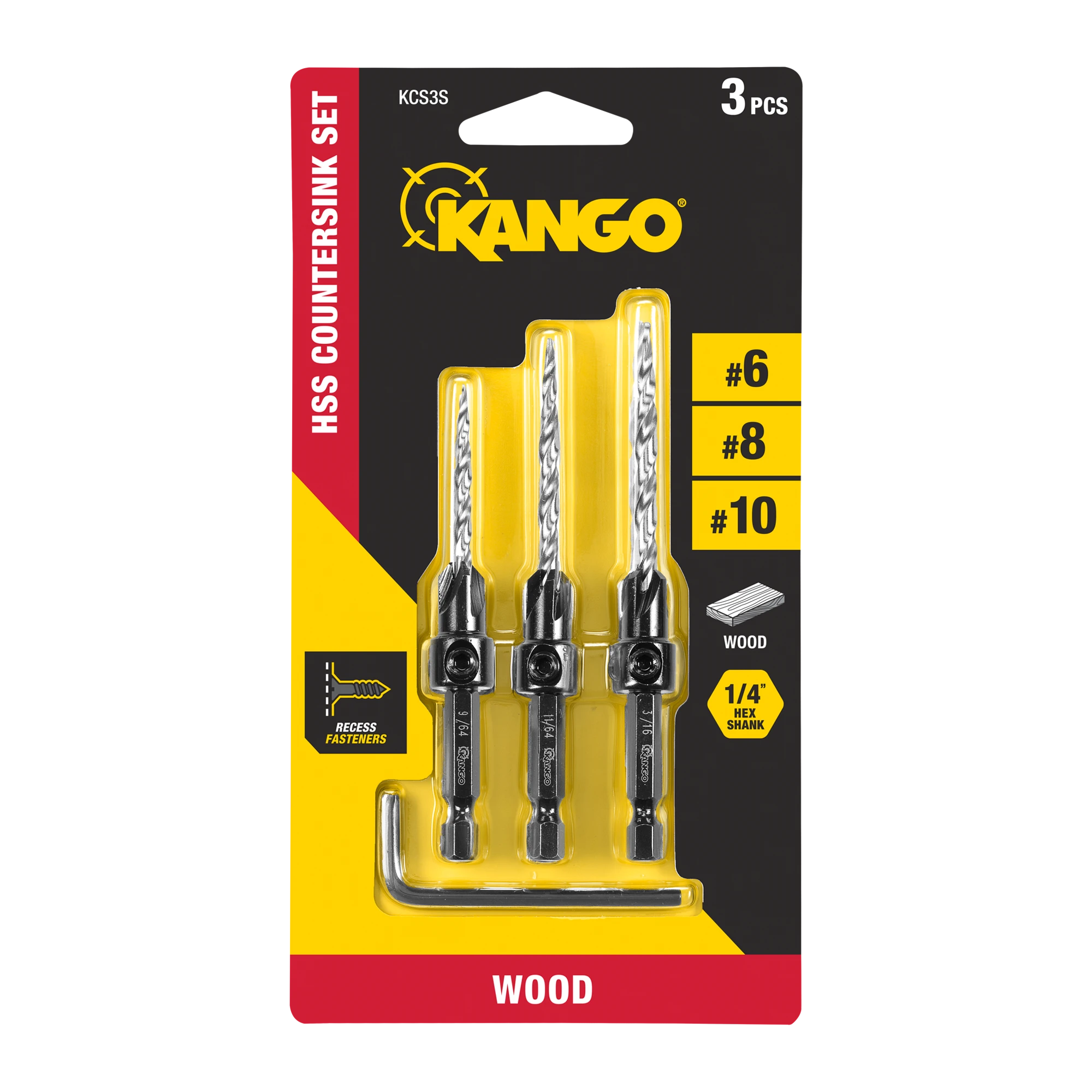 3-Piece Countersink Drill Bit Set