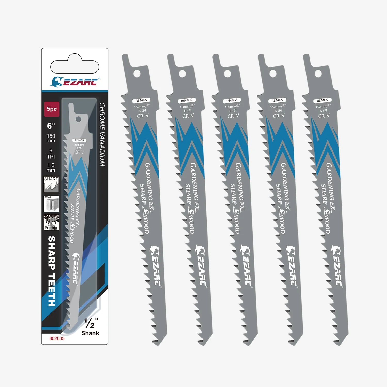 Pruning/Wood – CRV, 6 in, 6 TPI Reciprocating Saw Blade