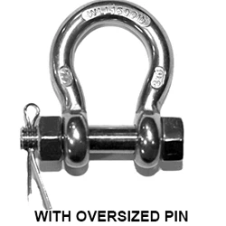 X100 XSAS625I STAINLESS STEEL 316 SAFETY BOLT ANCHOR SHACKLES OVERSIZED PIN OVERSIZED PIN