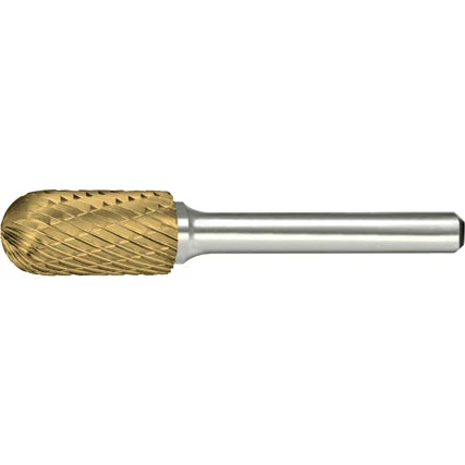 ALFA Tools B71229CDTN SC-16 CARBIDE BURR CYLINDRICAL RADIUS DOUBLE CUT TIN COATED 1/pack