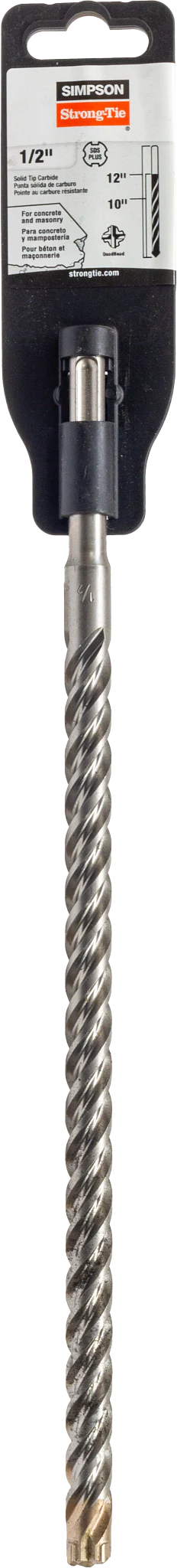 Simpson MDPL05012S 1/2 in. x 12-1/4 in. SDS-plus Shank Solid-Tip Carbide Drill Bit