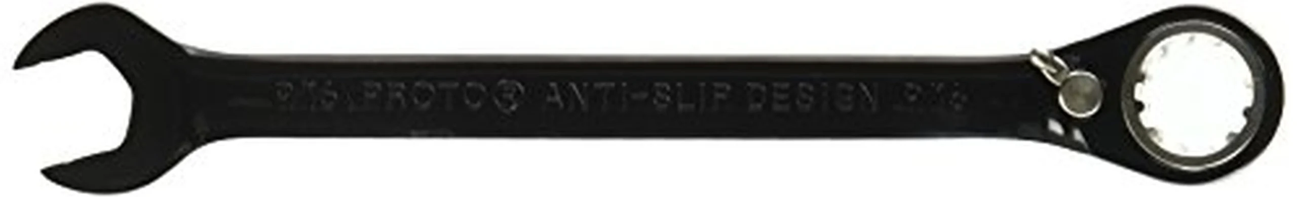 Stanley Proto JSCV18 12 Point 9/16 in. Black Chrome Alloy Steel Reverse Ratcheting Spline Combination Wrench