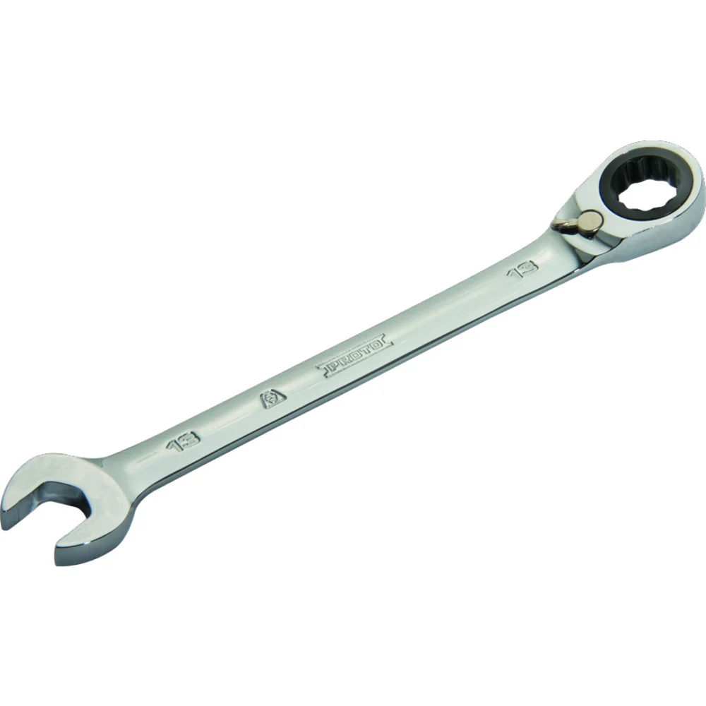 Stanley Proto JSCVM13T 12 Point 13 mm Full Polish Alloy Steel Reversible Ratcheting Spline Combination Wrench