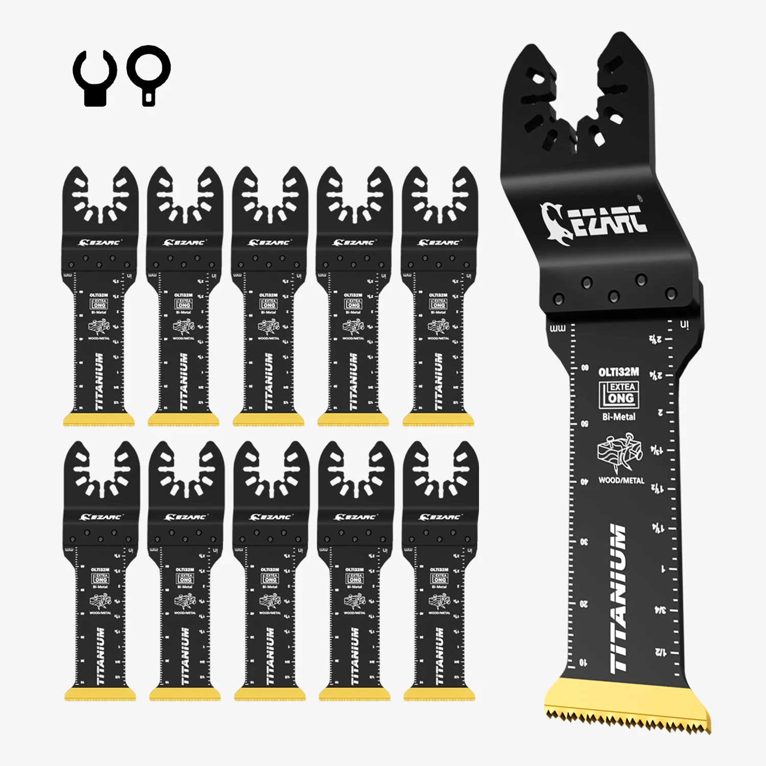 Extra Long Titanium Oscillating Blade for Metal, Wood Nails, Screws Cutting, Plastic