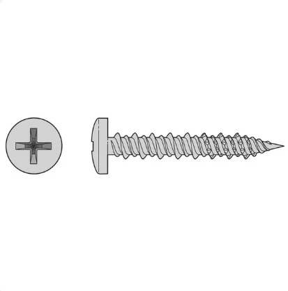 Simpson T12J200PXC Marine Screw, Pan Head — #12 x 2 in. #3 Phillips Drive, Type 316 (100-Qty)