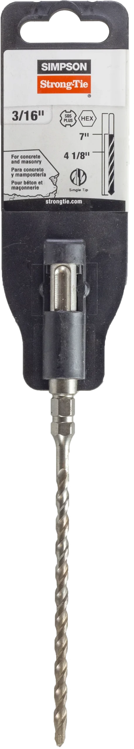 Simpson MDPL01807H 3/16 in. x 7 in. SDS-plus Titen Screw Drill Bit/Driver