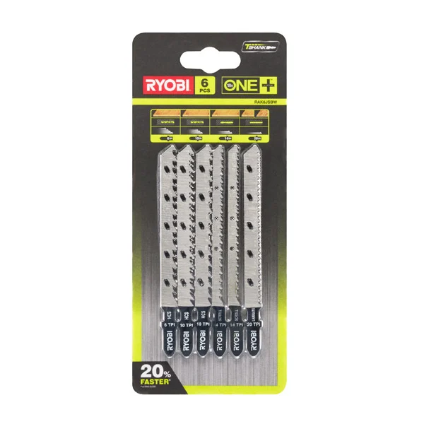 Ryobi 6 Piece Jigsaw Blade Set RAK6JSBW