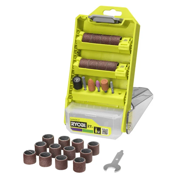Ryobi 27pc Sanding & Grinding Rotary Accessory Kit RARSGK-27