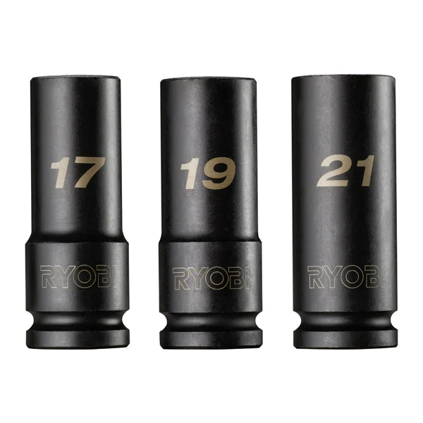 Ryobi 1/2" Deep Impact Socket Set (3pc) RHDIS3PC