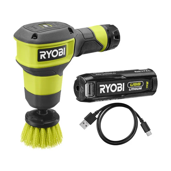 Ryobi USB Lithium Scrubber Kit (1 x 2.0Ah) 4V RSCR4-120G